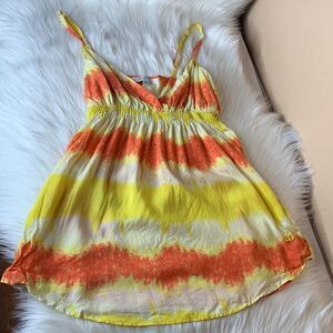 Matix Orange & Yellow Tie Dye Stripe Tank Size XS